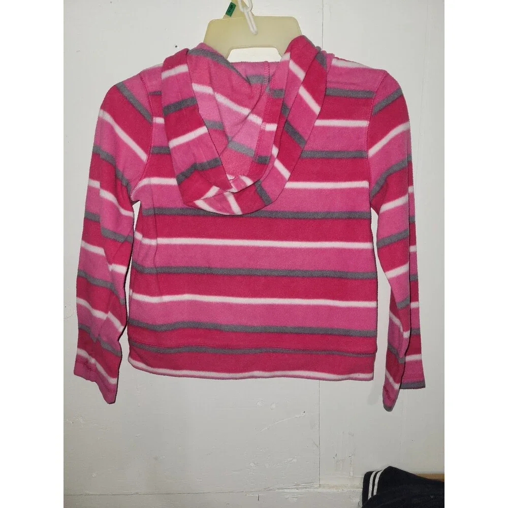 The Children's Place Girls Pink Striped Fleece Pullover Hoodie AA71